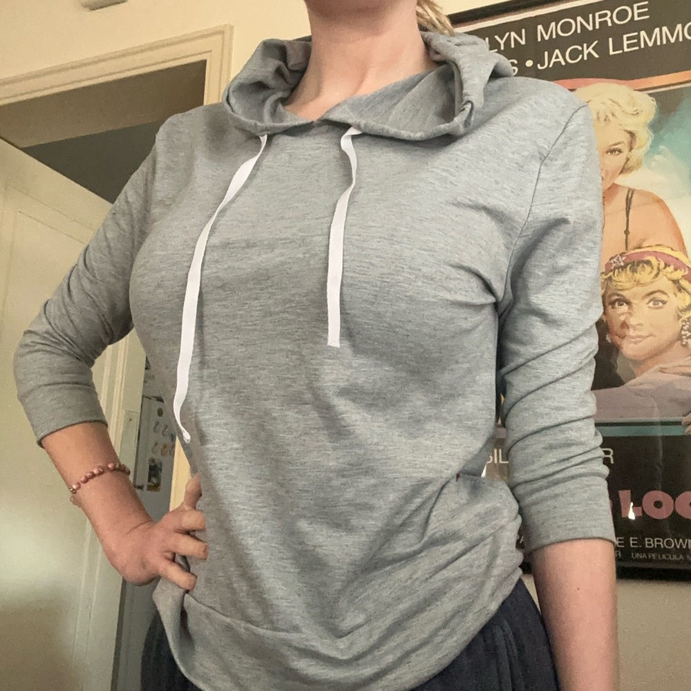Gray Women's Hoodie Top